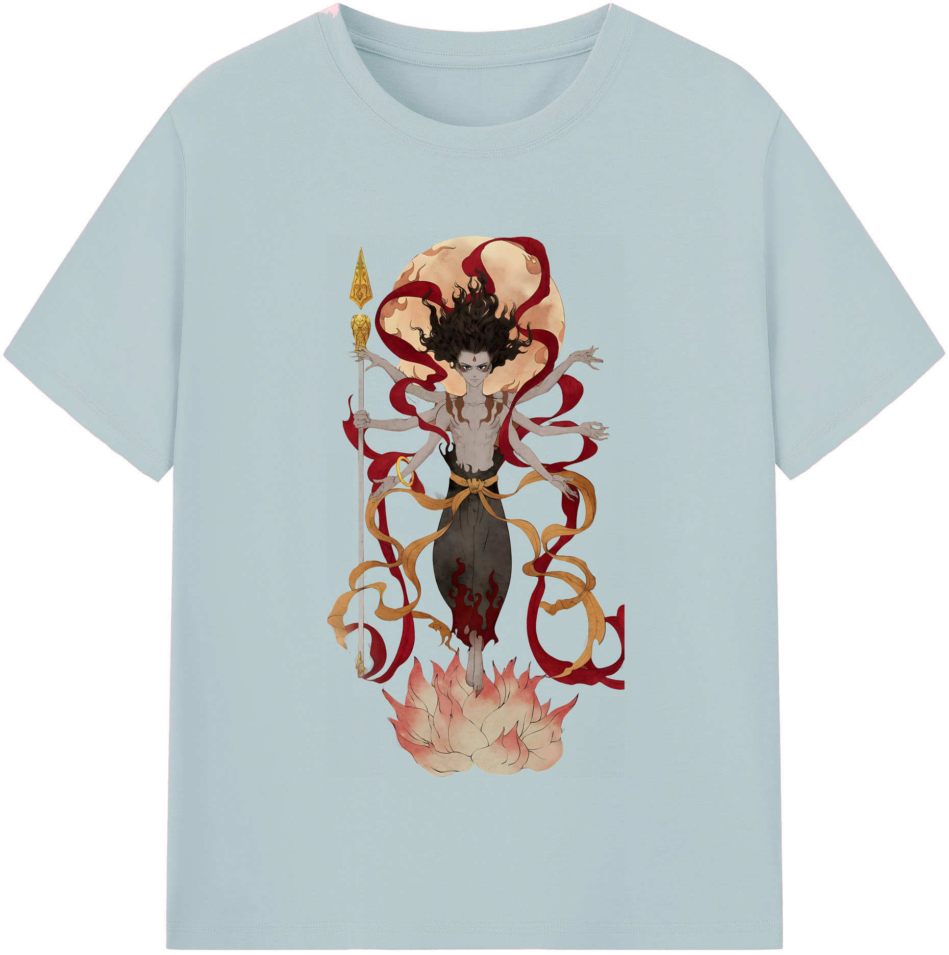 （画像用） Ne Zha 2 ナタ 魔童の大暴れ 綿100％半袖Tシャツ（フロントプリント）